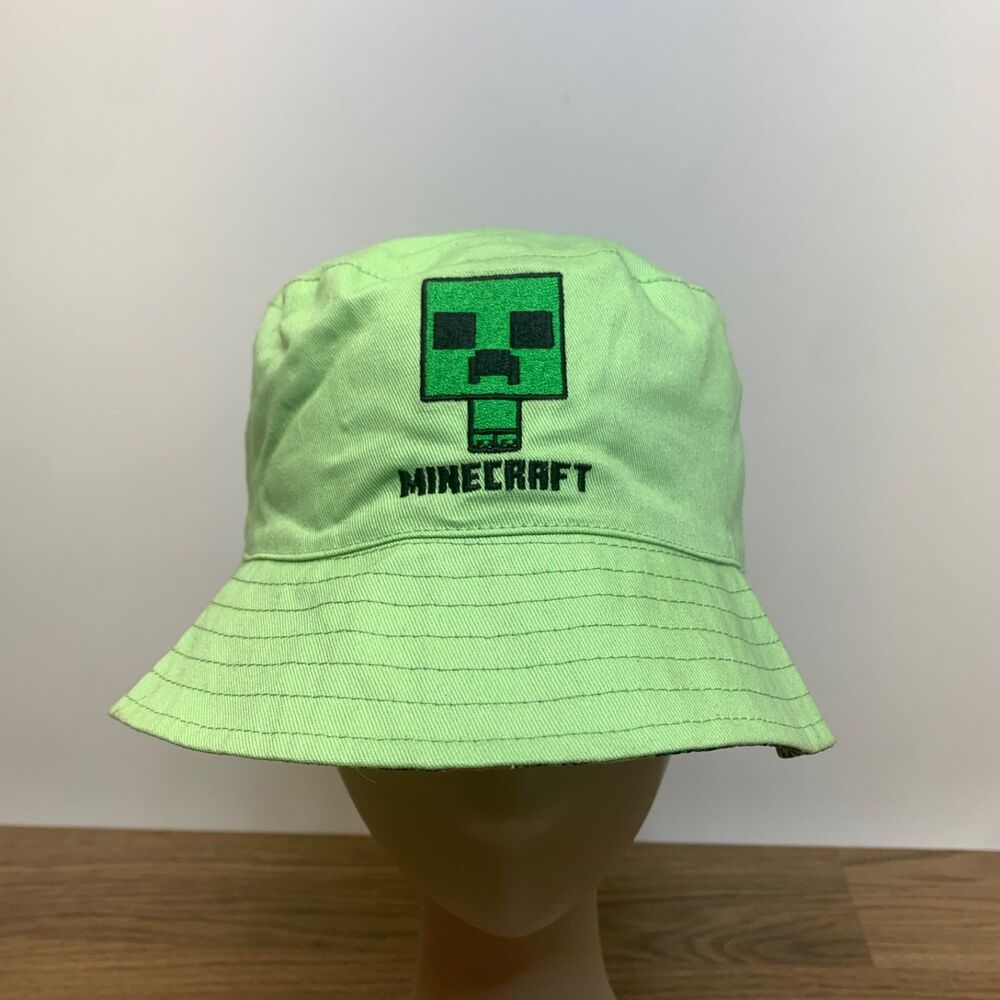 Minecraft Bucket Hat Lime Green Youth Size One Size 2024 Mojang‎ AB Microsoft